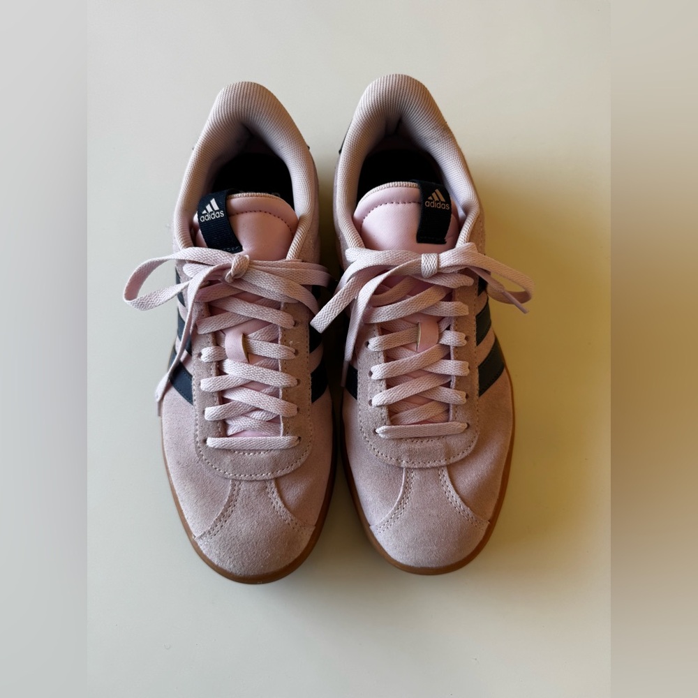 Adidas Pink and Navy VL Court 3.0 Sneakers, women’s size 8.5. Only worn 2x. - Picture 5 of 12
